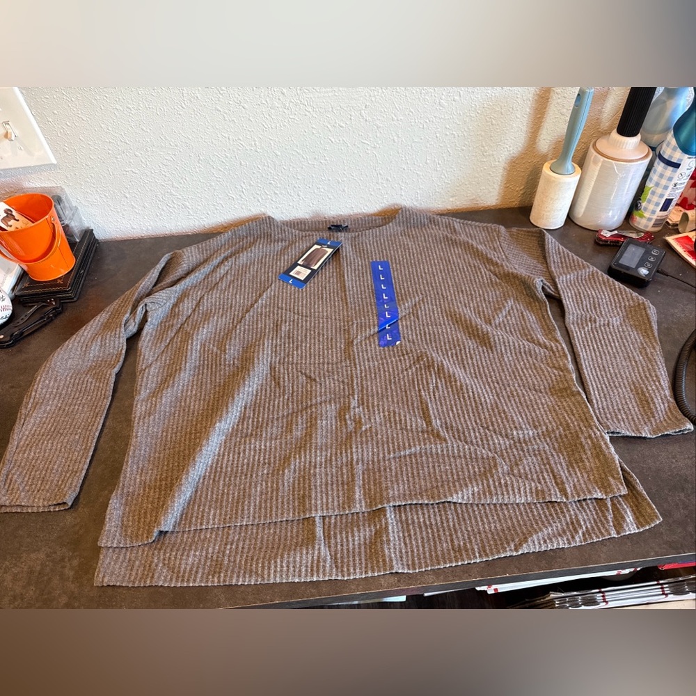 Splendid Charcoal Textured Knit Top Women’s Size Large NWT